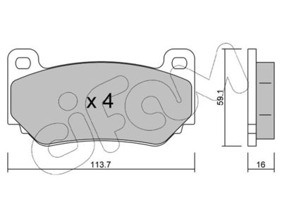Brake Pad Set, disc brake CIFAM 822-391-0