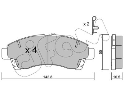 Brake Pad Set, disc brake CIFAM 822-395-0