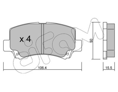 Brake Pad Set, disc brake CIFAM 822-419-0