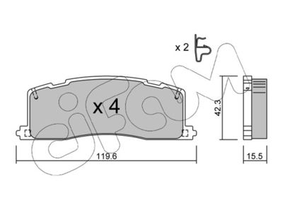 Brake Pad Set, disc brake CIFAM 822-426-0