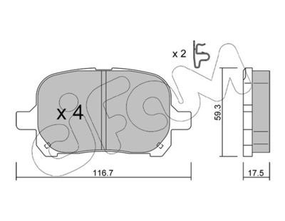 Brake Pad Set, disc brake CIFAM 822-429-0