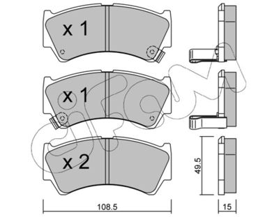 Brake Pad Set, disc brake CIFAM 822-436-0