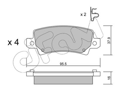 Brake Pad Set, disc brake CIFAM 822-447-0