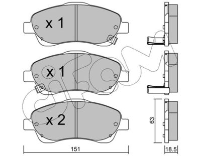 Brake Pad Set, disc brake CIFAM 822-450-0