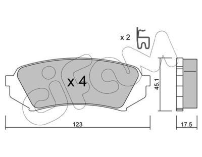 Brake Pad Set, disc brake CIFAM 822-453-0