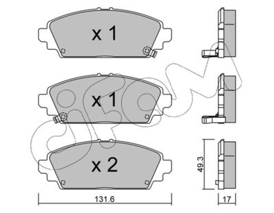 Brake Pad Set, disc brake CIFAM 822-463-0