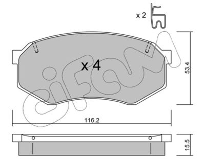 Brake Pad Set, disc brake CIFAM 822-471-0