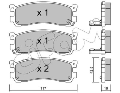 Brake Pad Set, disc brake CIFAM 822-478-0
