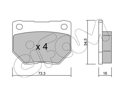 Brake Pad Set, disc brake CIFAM 822-494-0