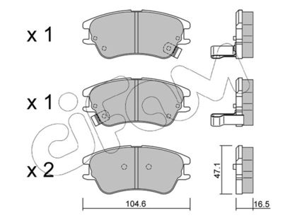 Brake Pad Set, disc brake CIFAM 822-502-0