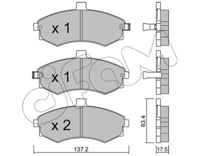 Brake Pad Set, disc brake CIFAM 822-504-0