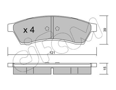Brake Pad Set, disc brake CIFAM 822-510-0