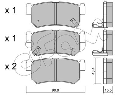 Brake Pad Set, disc brake CIFAM 822-519-0