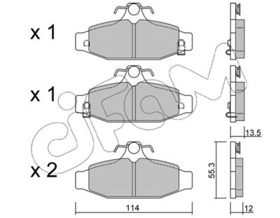 Brake Pad Set, disc brake CIFAM 822-520-0