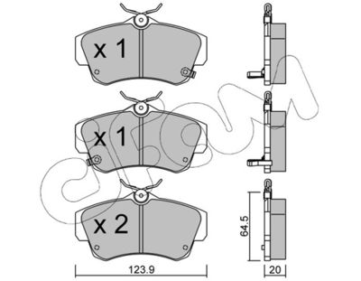 Brake Pad Set, disc brake CIFAM 822-521-0