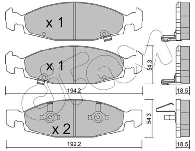 Brake Pad Set, disc brake CIFAM 822-525-0