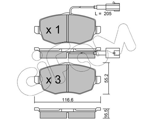 CIFAM 822-528-1 Brake Pad Set, disc brake