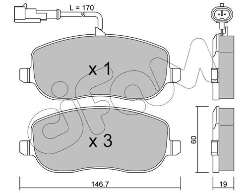 CIFAM 822-530-1 Brake Pad Set, disc brake