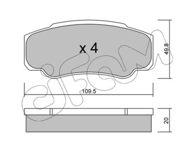 Brake Pad Set, disc brake CIFAM 822-532-0