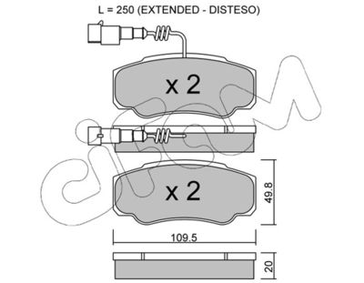 Brake Pad Set, disc brake CIFAM 822-532-1
