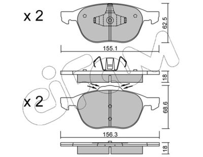 Brake Pad Set, disc brake CIFAM 822-534-1
