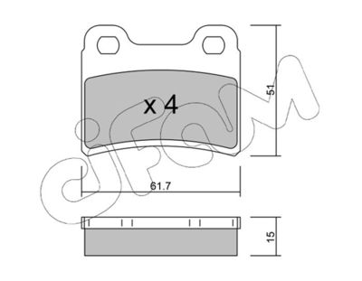 Brake Pad Set, disc brake CIFAM 822-535-0