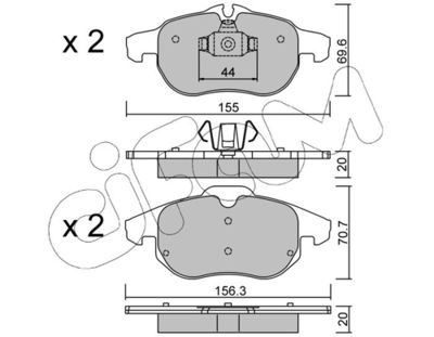 Brake Pad Set, disc brake CIFAM 822-540-0