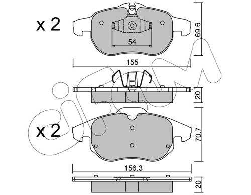 CIFAM 822-540-4 Brake Pad Set, disc brake