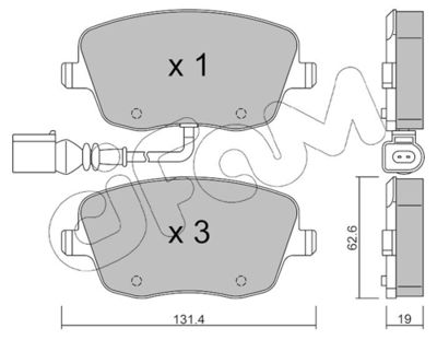 Brake Pad Set, disc brake CIFAM 822-547-1