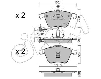 Brake Pad Set, disc brake CIFAM 822-549-0