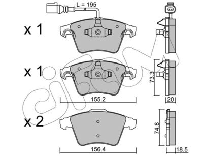 Brake Pad Set, disc brake CIFAM 822-552-0