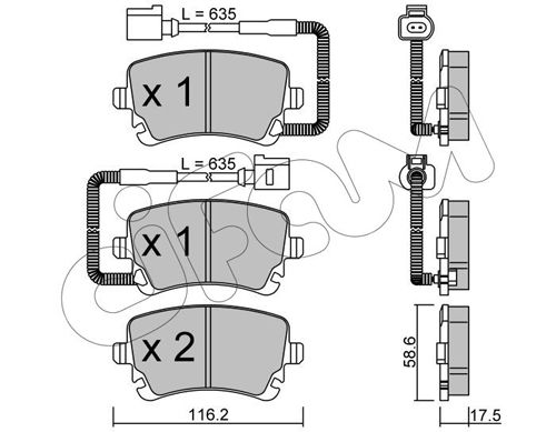 CIFAM 822-554-1 Brake Pad Set, disc brake
