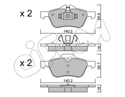 Brake Pad Set, disc brake CIFAM 822-555-0