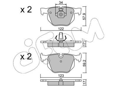 Brake Pad Set, disc brake CIFAM 822-561-0