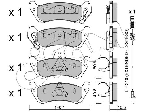 CIFAM 822-570-1K Brake Pad Set, disc brake
