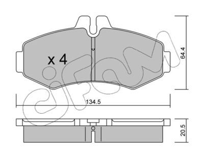 Brake Pad Set, disc brake CIFAM 822-573-0