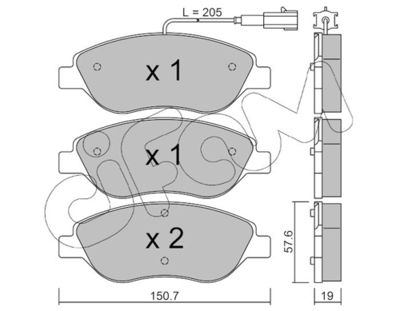 Brake Pad Set, disc brake CIFAM 822-577-0