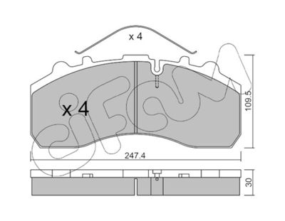 Brake Pad Set, disc brake CIFAM 822-585-0