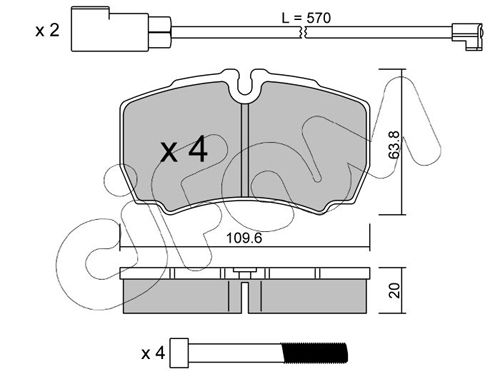 CIFAM 822-604-2K Brake Pad Set, disc brake
