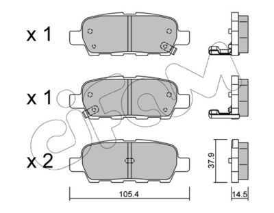 Brake Pad Set, disc brake CIFAM 822-612-0