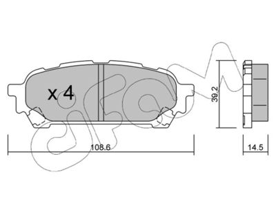 Brake Pad Set, disc brake CIFAM 822-613-0