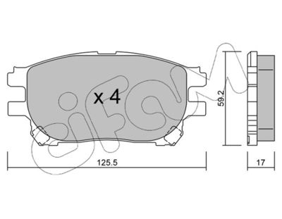 Brake Pad Set, disc brake CIFAM 822-615-0