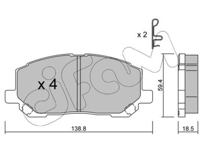 Brake Pad Set, disc brake CIFAM 822-616-0