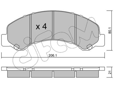 Brake Pad Set, disc brake CIFAM 822-621-0