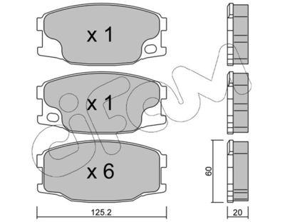 Brake Pad Set, disc brake CIFAM 822-622-0