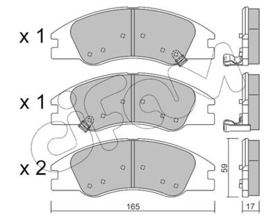 Brake Pad Set, disc brake CIFAM 822-630-0