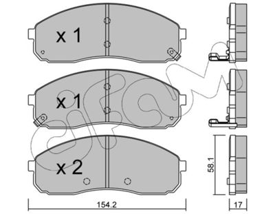 Brake Pad Set, disc brake CIFAM 822-631-0