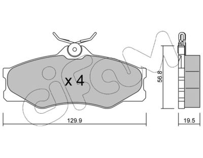 Brake Pad Set, disc brake CIFAM 822-636-0