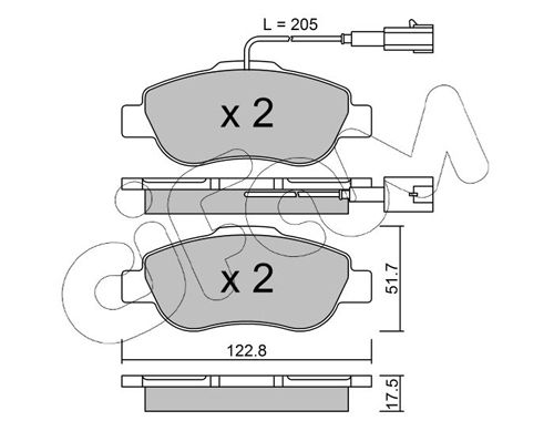 CIFAM 822-638-2 Brake Pad Set, disc brake