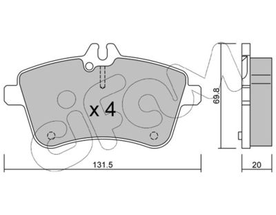 Brake Pad Set, disc brake CIFAM 822-647-0